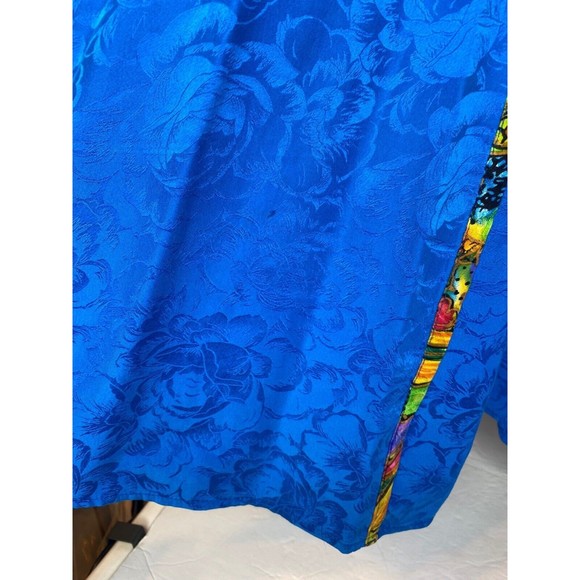 vintage 80s DIANE FREIS  blouse & pleated bold LOTUS print skirt , 100% Silk - Picture 12 of 16
